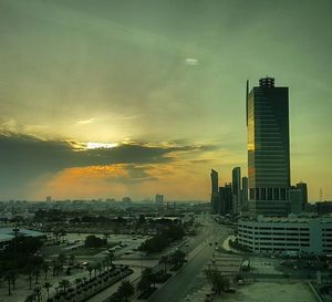 Cityscape at sunset