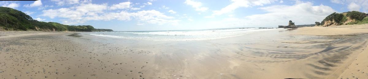 Panoramic view of beach against sky