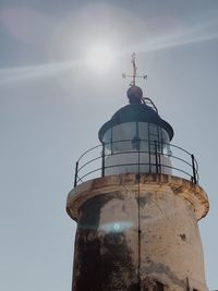 Low angle view of lighthouse against sky