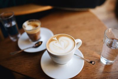 Close-up of coffee on table