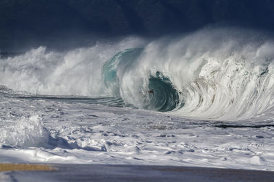 Waves rushing towards shore