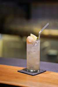 Close-up of drink on table