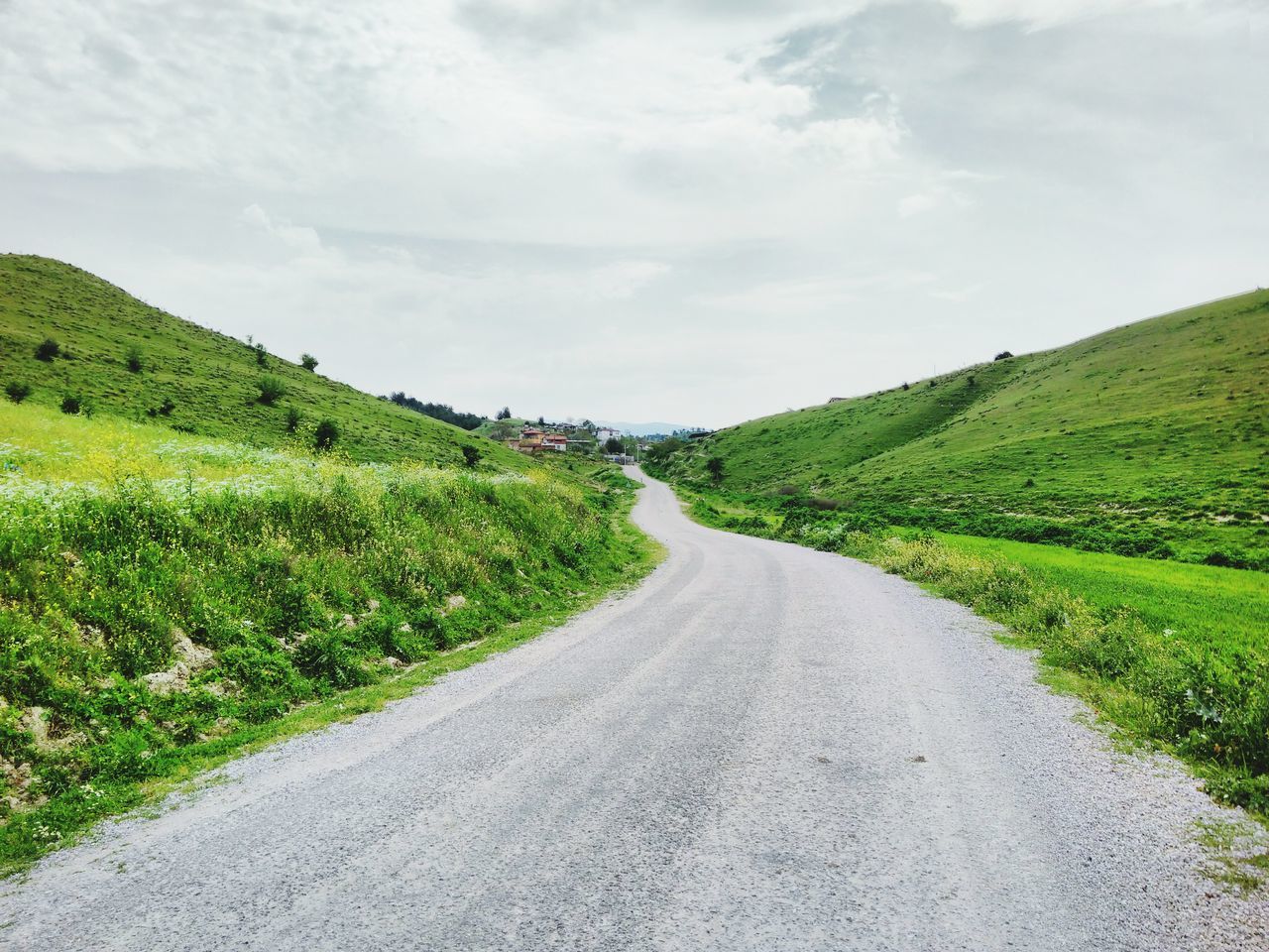 the way forward, diminishing perspective, road, vanishing point, sky, grass, tranquil scene, tranquility, landscape, transportation, country road, nature, green color, scenics, field, dirt road, beauty in nature, long, empty road, mountain