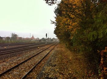 Railroad tracks on railroad track