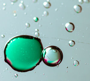 Close-up of water drops on glass