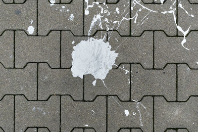 Close up of blotch of paint on pavement