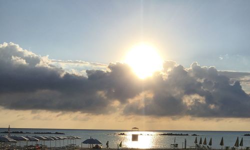 Scenic view of sea against sky on sunny day