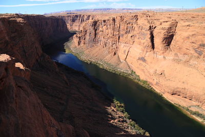 Scenic view of cliff against sky