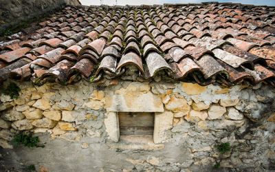 Stone wall of old house