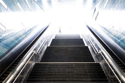 Low angle view of escalator