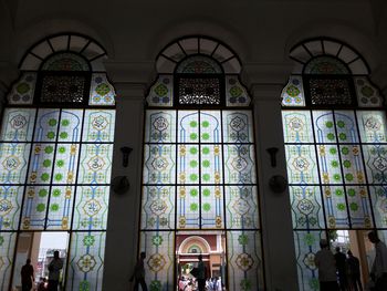 Low angle view of window hanging in temple