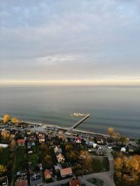 High angle view of cityscape against sky