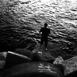 People standing in water