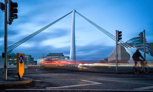 View of bridge against cloudy sky