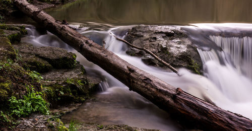 Scenic view of waterfall