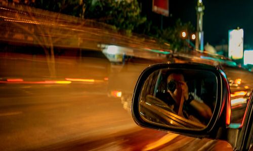 Traffic on road at night