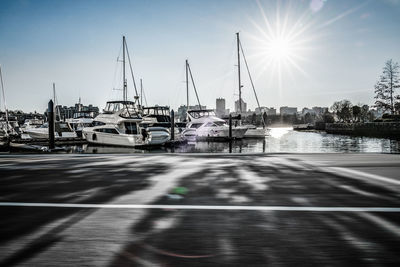 View of marina at harbor