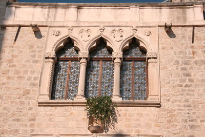 Glass windows of building