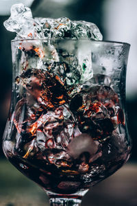 Close-up of ice cream glass