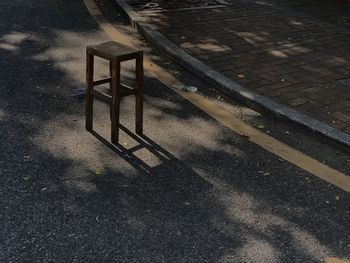 High angle view of metal staircase