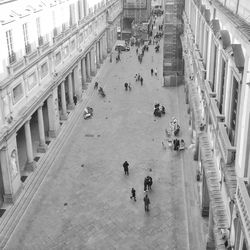 People walking on city street