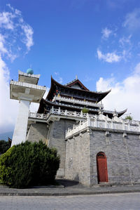 Low angle view of historic building against sky