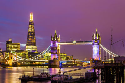 View of illuminated bridge at night