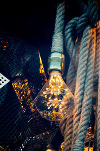 Close-up of illuminated building