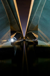 Close-up of illuminated bridge at night