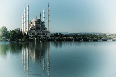 Reflection of built structures in water