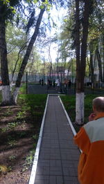 People walking on road