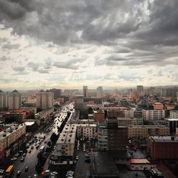 High angle view of cityscape