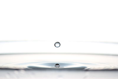 Close-up of water splashing against white background