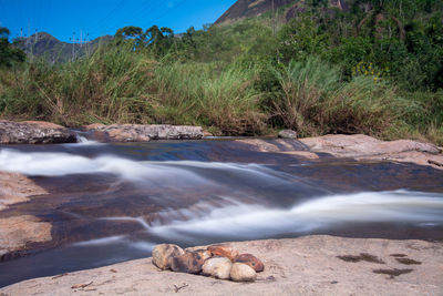 Scenic view of waterfall