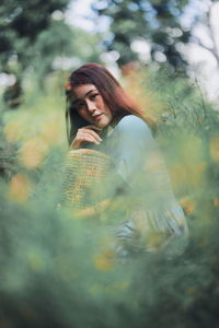 Portrait of beautiful young woman