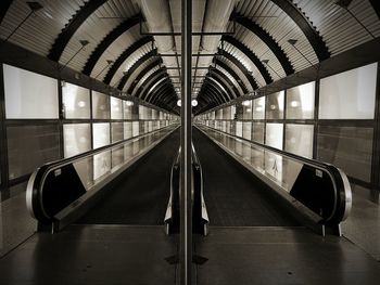 Close-up of railroad station platform