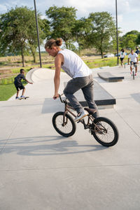 Man riding bicycle