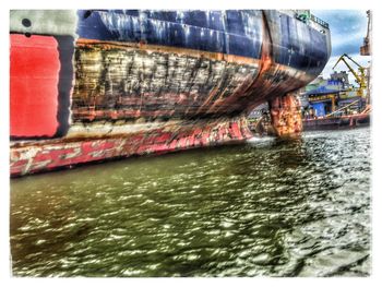 Close-up of boat in water