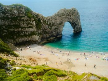 Tourists on beach