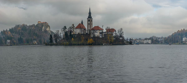 The island with church on bled lake, slovenia