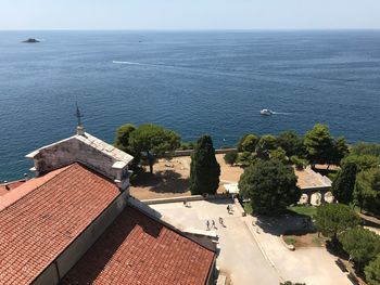 High angle view of sea against sky