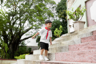 Cute little child having fun. school concept. back to school