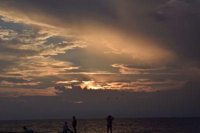 Scenic view of dramatic sky over sea