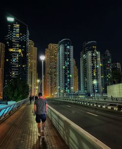Illuminated city at night