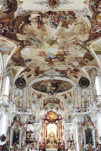 Low angle view of ceiling of cathedral