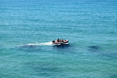 Boat sailing in sea