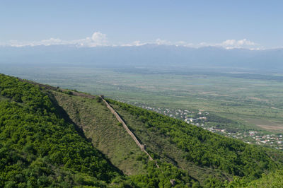 Small georgian village near sighnaghi, caucasus mountains, georgia