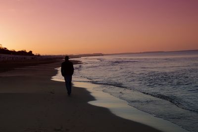 Scenic view of sea at sunset