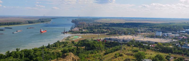 High angle view of landscape against sky