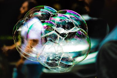 Close-up of bubbles in drinking glass